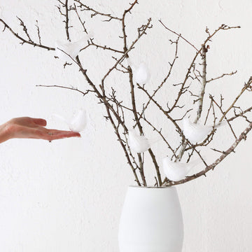 CHRISTMAS HANGING DECORATION BUNDLE X6  |  DOVE ORNAMENT  |  CLEAR GLASS