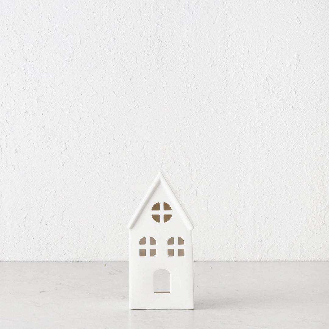 Christmas House White Table Decoration  |  Medium