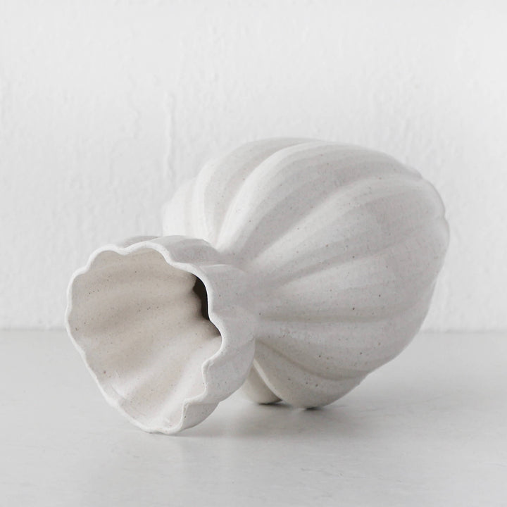 CLARA ORGANIC CERAMIC VASE  |  29CM  |  IVORY CERAMIC