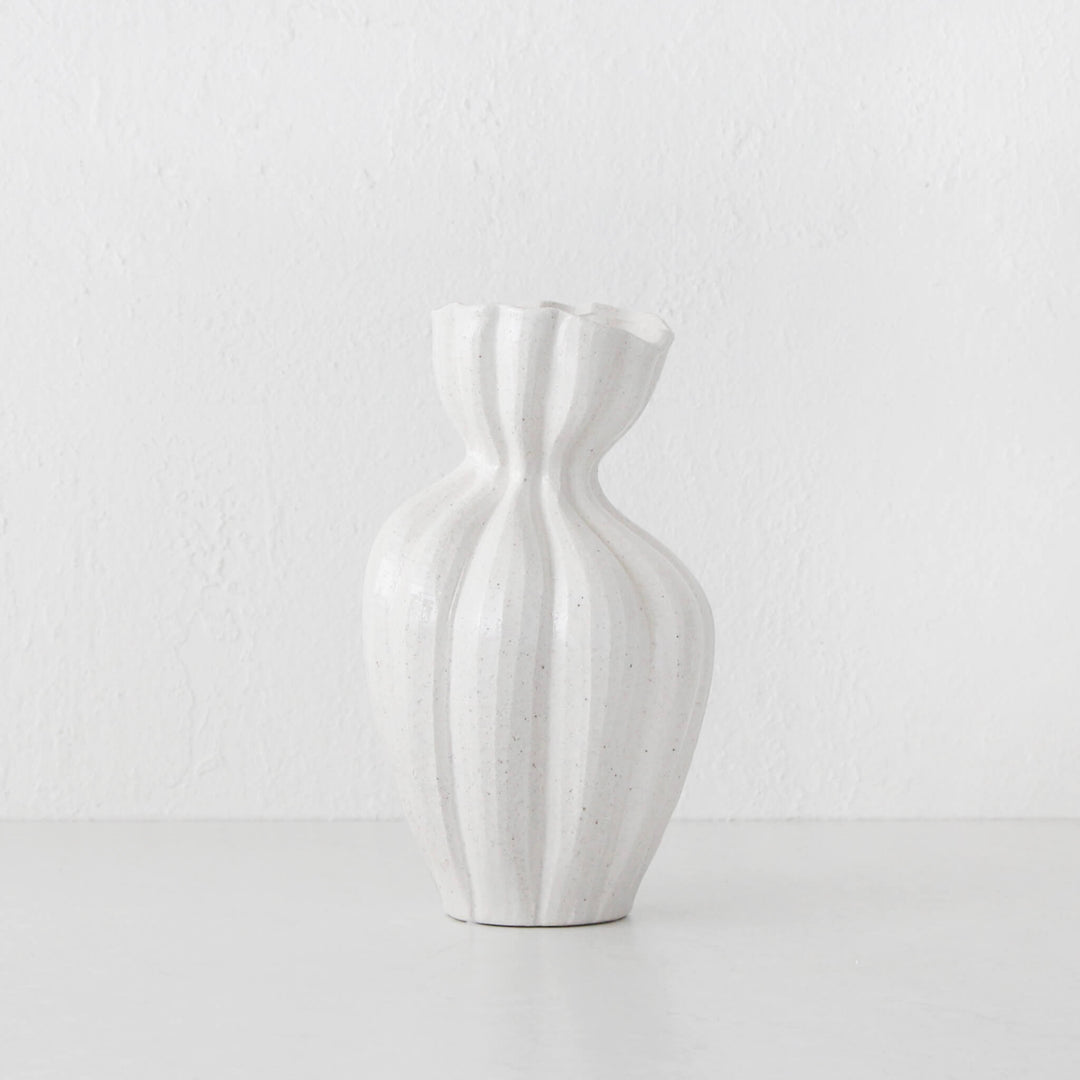 CLARA ORGANIC CERAMIC VASE  |  29CM  |  IVORY CERAMIC