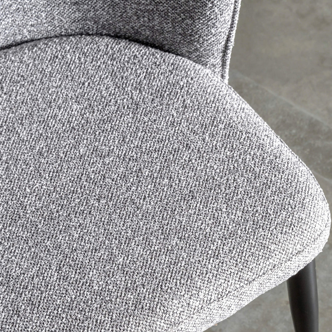 CLAUDE FABRIC DINING CHAIR  |  RAINSTORM SHADOW + BLACK FRAME CLOSE UP