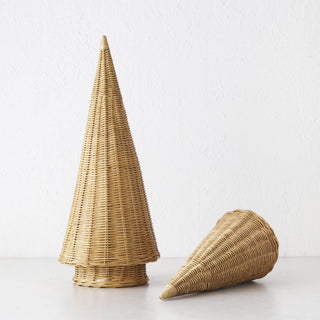 CLOVELLY WICKER CHRISTMAS TREES  |  SET OF 2  |  NATURAL WICKER