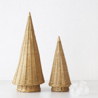 CLOVELLY WICKER CHRISTMAS TREES  |  SET OF 2  |  NATURAL WICKER