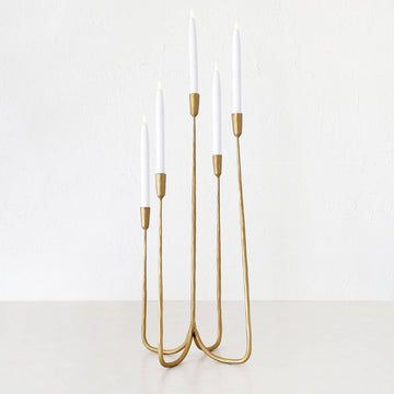 CLUSTER CANDELABRA  |  LARGE 70CM  |  ANTIQUE GOLD IRON