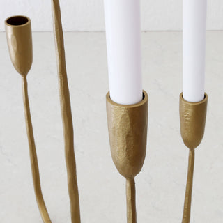 CLUSTER CANDELABRA  | CLOSE UP  |  ANTIQUE GOLD IRON