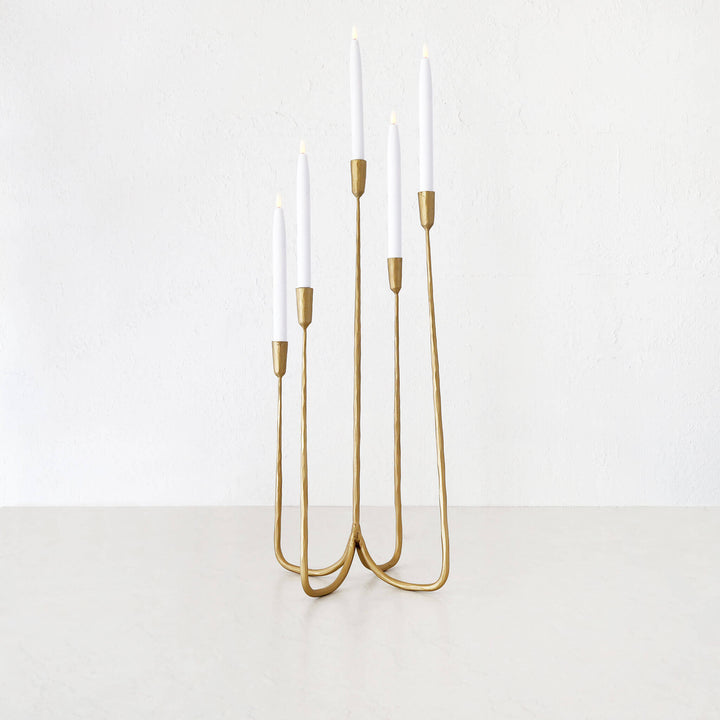 CLUSTER CANDELABRA  |  LARGE 70CM  |  ANTIQUE GOLD IRON