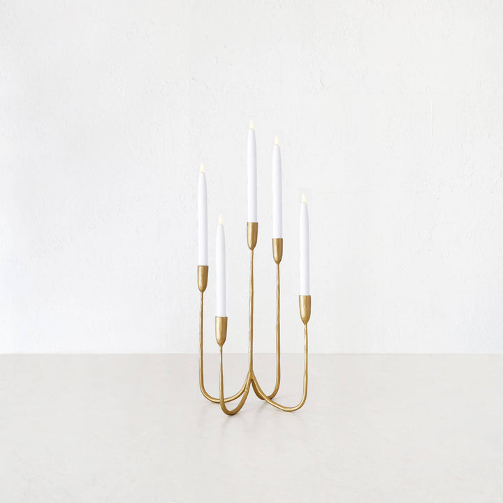 CLUSTER CANDELABRA  |  MEDIUM 45CM  |  ANTIQUE GOLD IRON