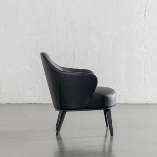 CLYDE ARMCHAIR  |  NOIR BLACK VEGAN LEATHER