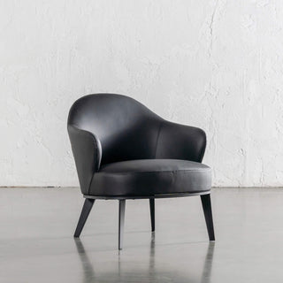 CLYDE ARMCHAIR  |  NOIR BLACK VEGAN LEATHER