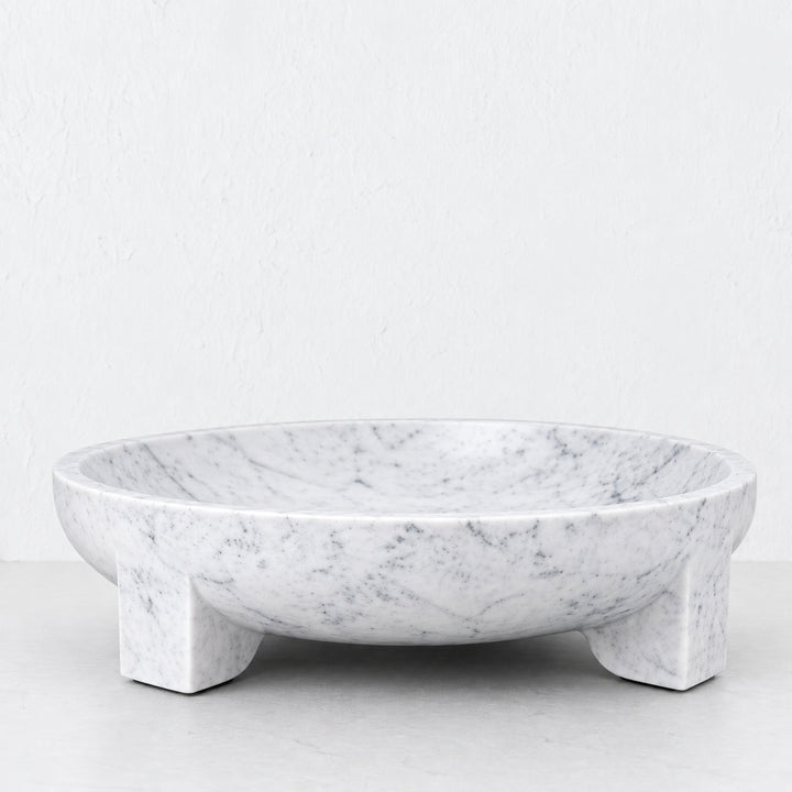 COACHEL PEDESTAL BOWL  |  50CM  |  WHITE MARBLE