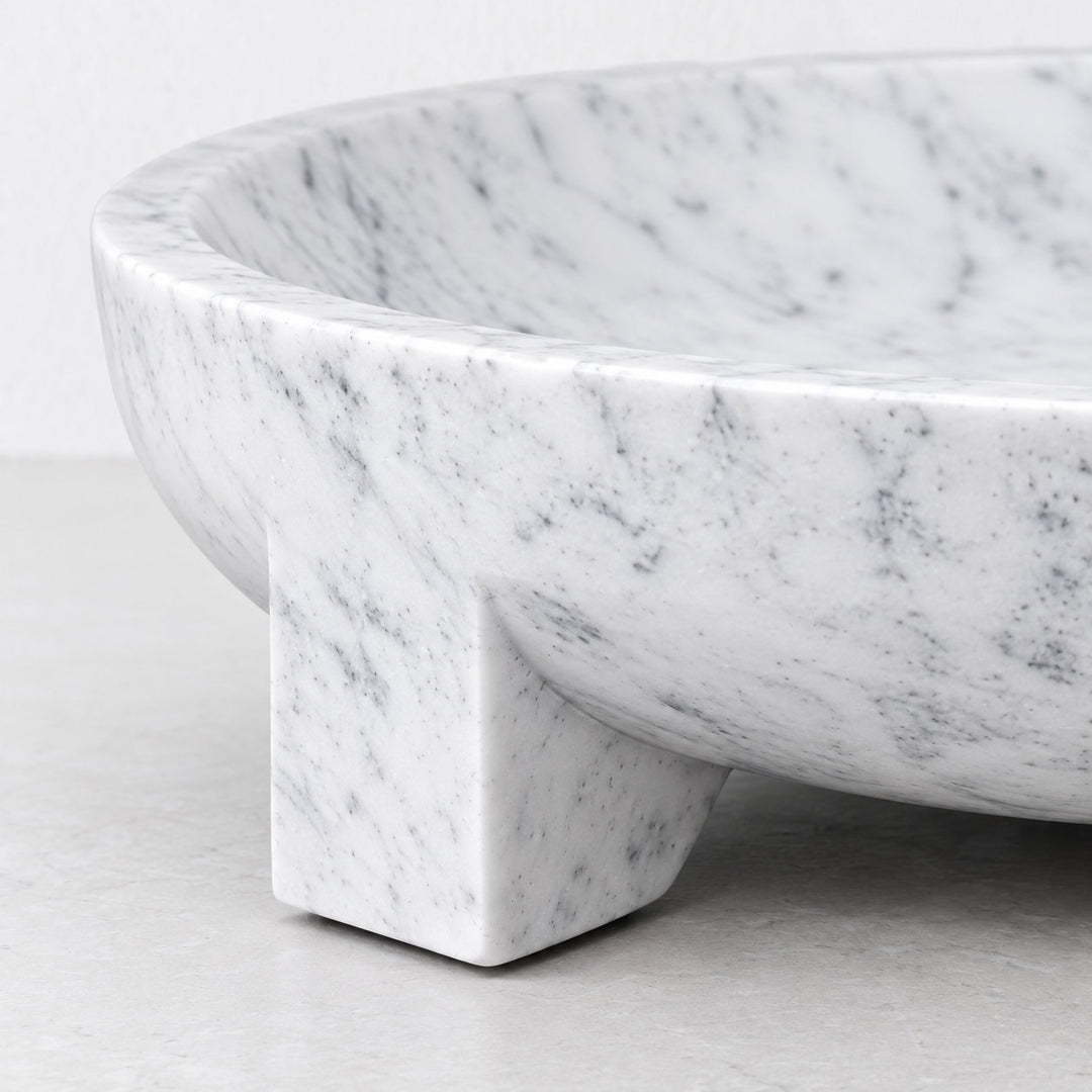 COACHEL PEDESTAL BOWL  |  50CM  |  WHITE MARBLE