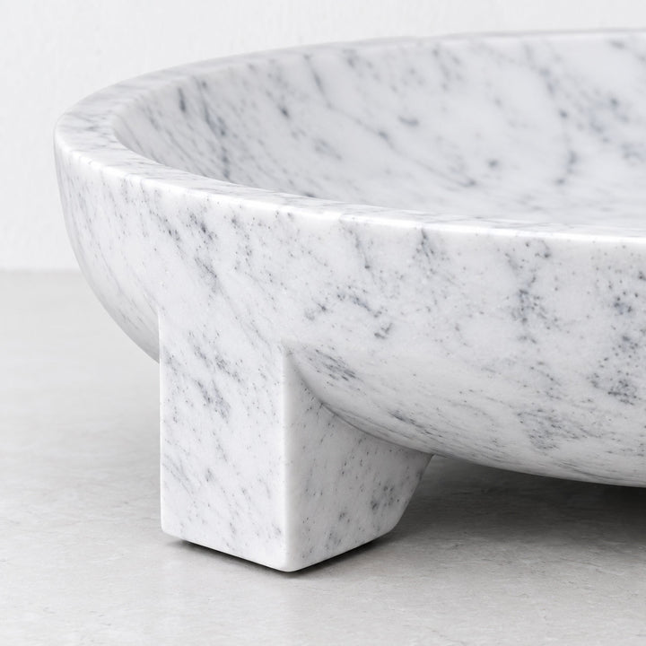COACHEL PEDESTAL BOWL  |  50CM  |  WHITE MARBLE