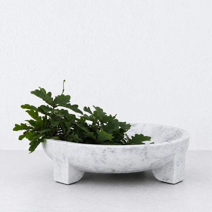 COACHEL PEDESTAL BOWL  |  40CM  |  WHITE MARBLE