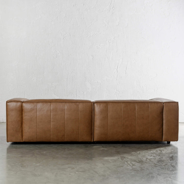 COBURG 4 SEATER SOFA BACK VIEW  |  DAKOTA SADDLE TAN