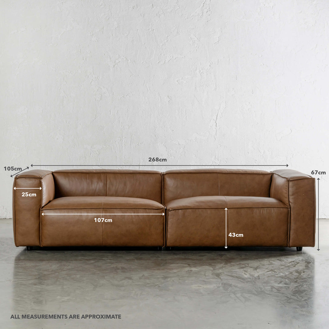 COBURG 4 SEATER SOFA | DAKOTA SADDLE TAN