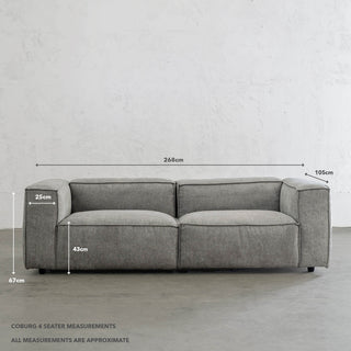 COBURG 4 SEATER SOFA | GREYTHORN SHADOW | MEASUREMENTS