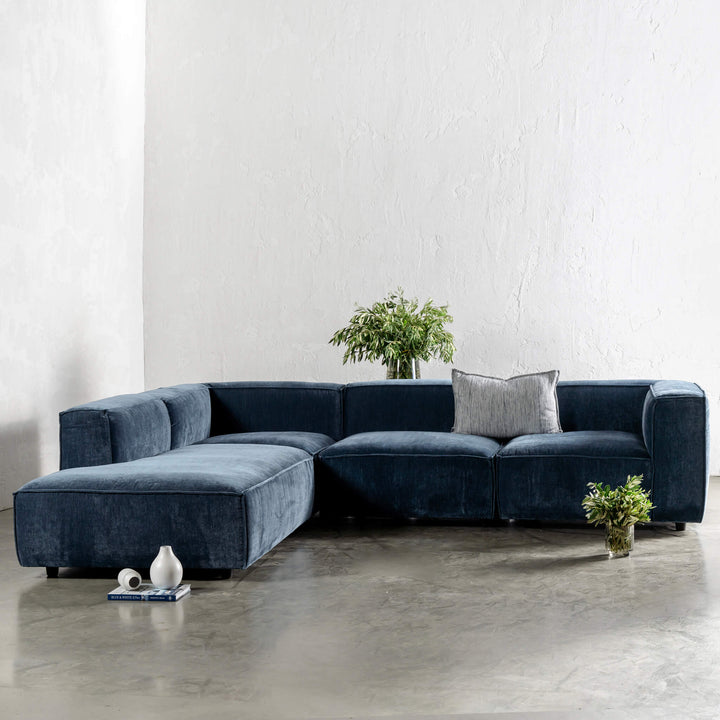 COBURG MODULAR CHAISE LOUNGE SOFA   |  CHICORY BLUE