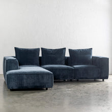 COBURG MODULAR CHAISE LOUNGE SOFA UNSTYLED  |  CHICORY BLUE