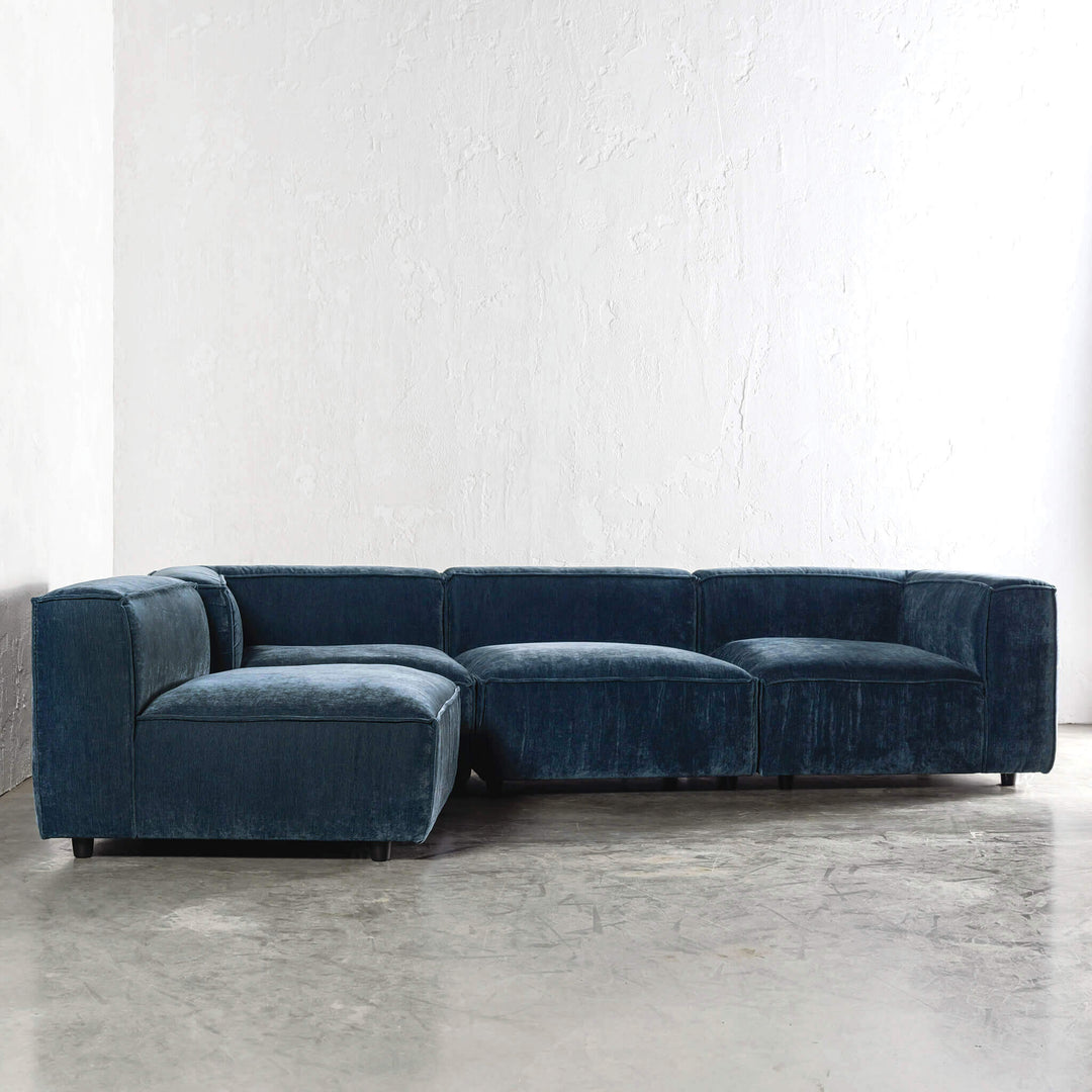 COBURG MODULAR SOFA | CHICORY BLUE | UNSTYLED ANGLE