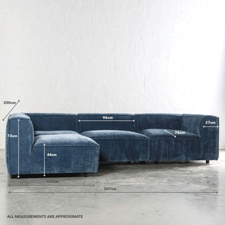COBURG MODULAR SOFA  |  CHICORY BLUE | MEASUREMENTS