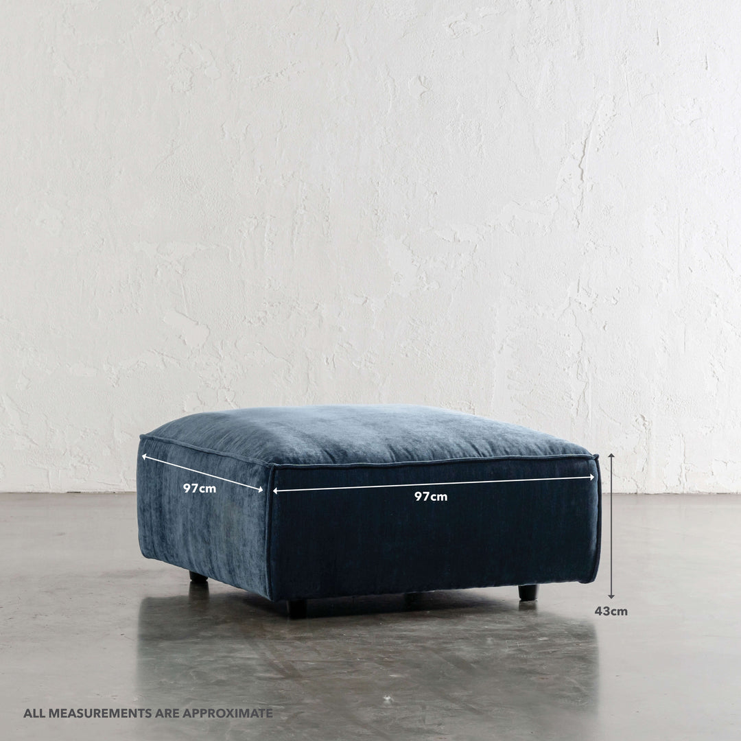 COBURG OTTOMAN  |  CHICORY BLUE | MEASUREMENTS