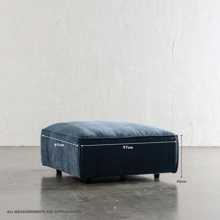 COBURG OTTOMAN  |  CHICORY BLUE | MEASUREMENTS