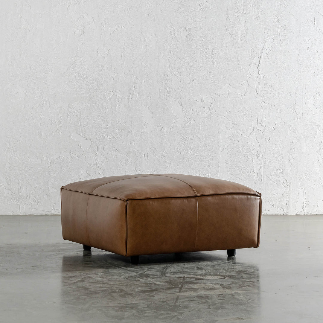 COBURG OTTOMAN UNSTYLED  |  DAKOTA SADDLE TAN