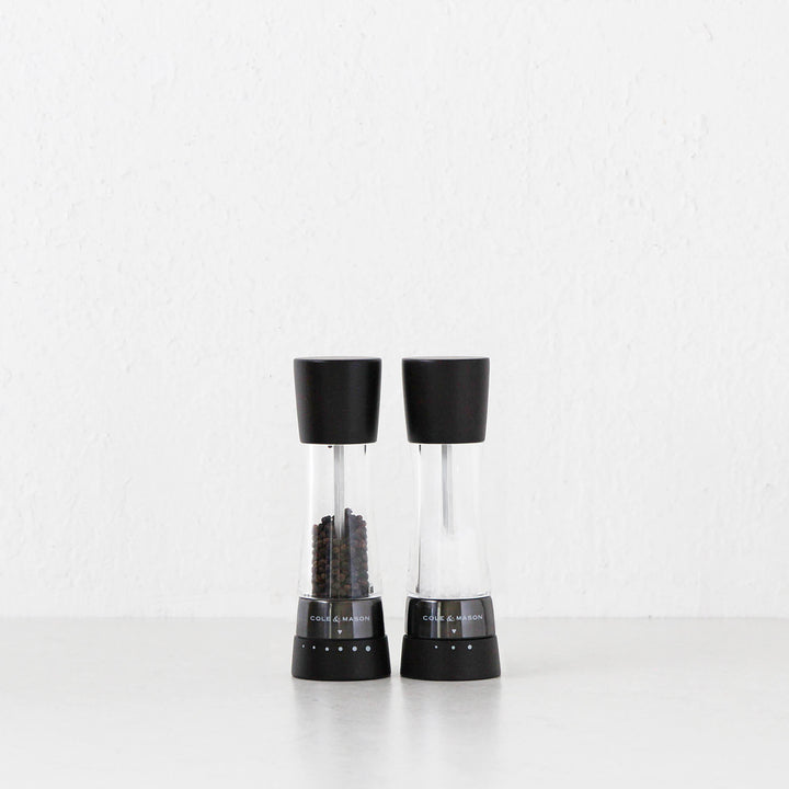 COLE & MASON  |  DERWENT SALT + PEPPER GRINDER SET  |  BLACK WOOD