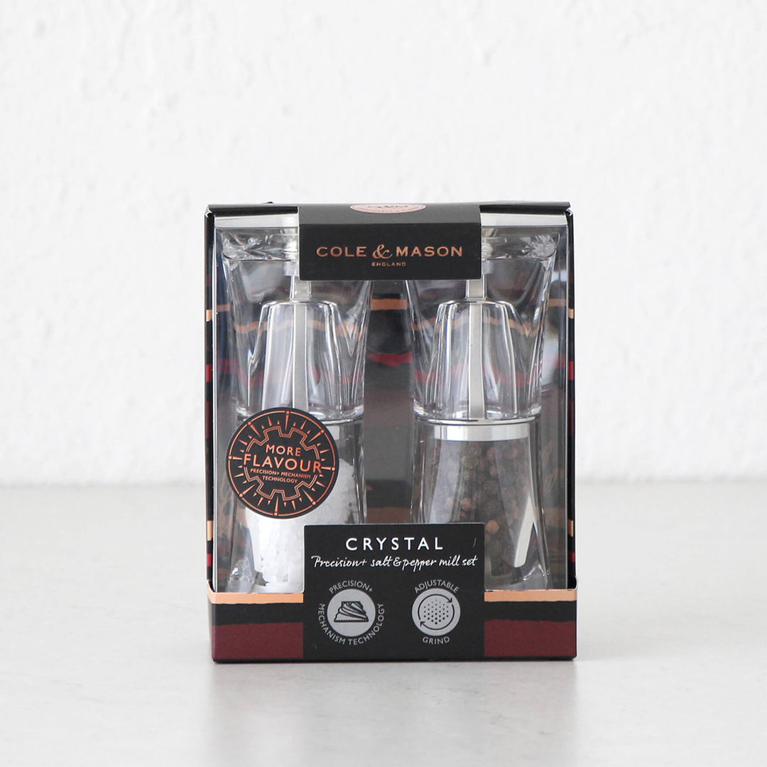 COLE & MASON  |  CRYSTAL GIFT SET PRECISION SALT + PEPPER GRINDER SET