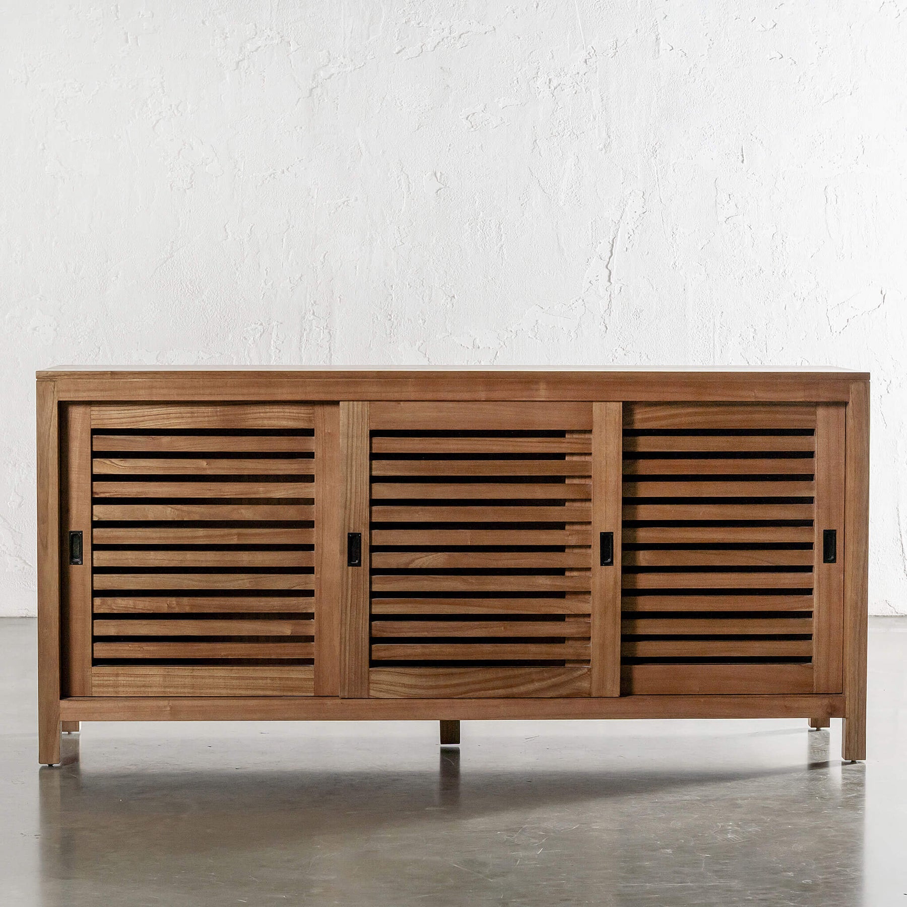 Slanted Console CONRAD 3 DOOR SLATTED CONSOLE | NATURAL GRAIN โ Living By Design