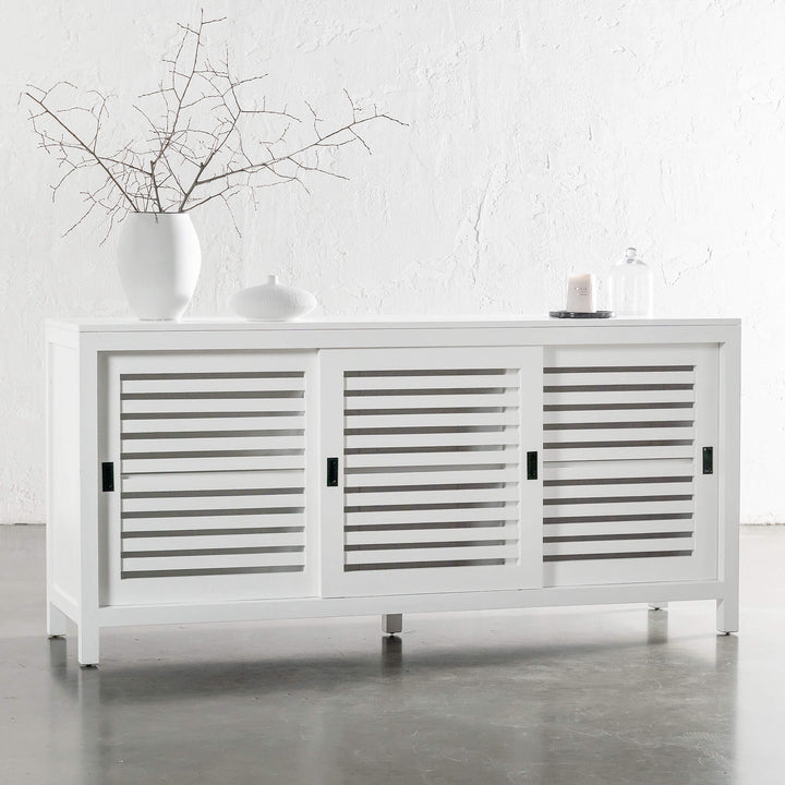 CONRAD 3 DOOR SLATTED CONSOLE | WHITE GRAIN