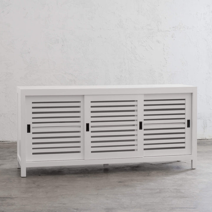 CONRAD 3 DOOR SLATTED CONSOLE UNSTYLED  |  WHITE GRAIN