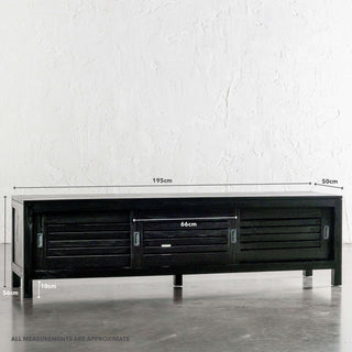 CONRAD 3 DOOR SLATTED ENTERTAINMENT UNIT  |  NATURAL GRAIN | MEASUREMENTS