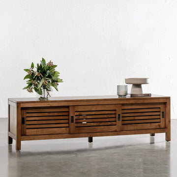 CONRAD 3 DOOR SLATTED ENTERTAINMENT UNIT  |  NATURAL GRAIN
