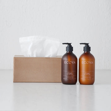 CONRAD SNAKE RECTANGLE TISSUE BOX  |  LIGHT CEDAR