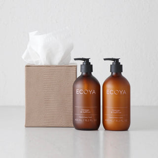 CONRAD SNAKE SQUARE TISSUE BOX  |  LIGHT CEDAR