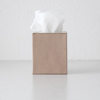 CONRAD SNAKE SQUARE TISSUE BOX  |  LIGHT CEDAR