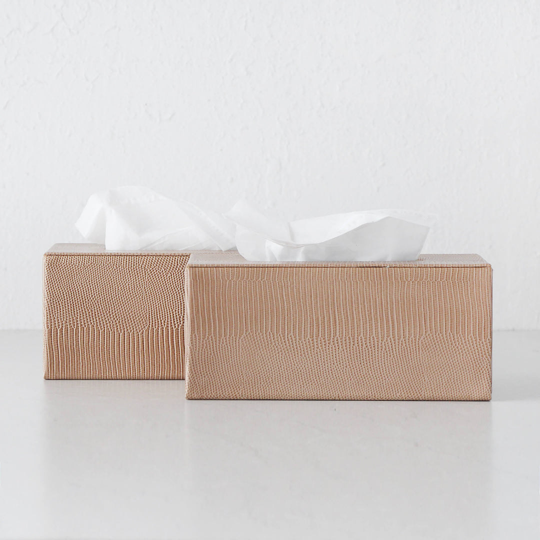 CONRAD SNAKE RECTANGLE TISSUE BOX COVER  |  BUNDLE X2  |  LIGHT CEDAR