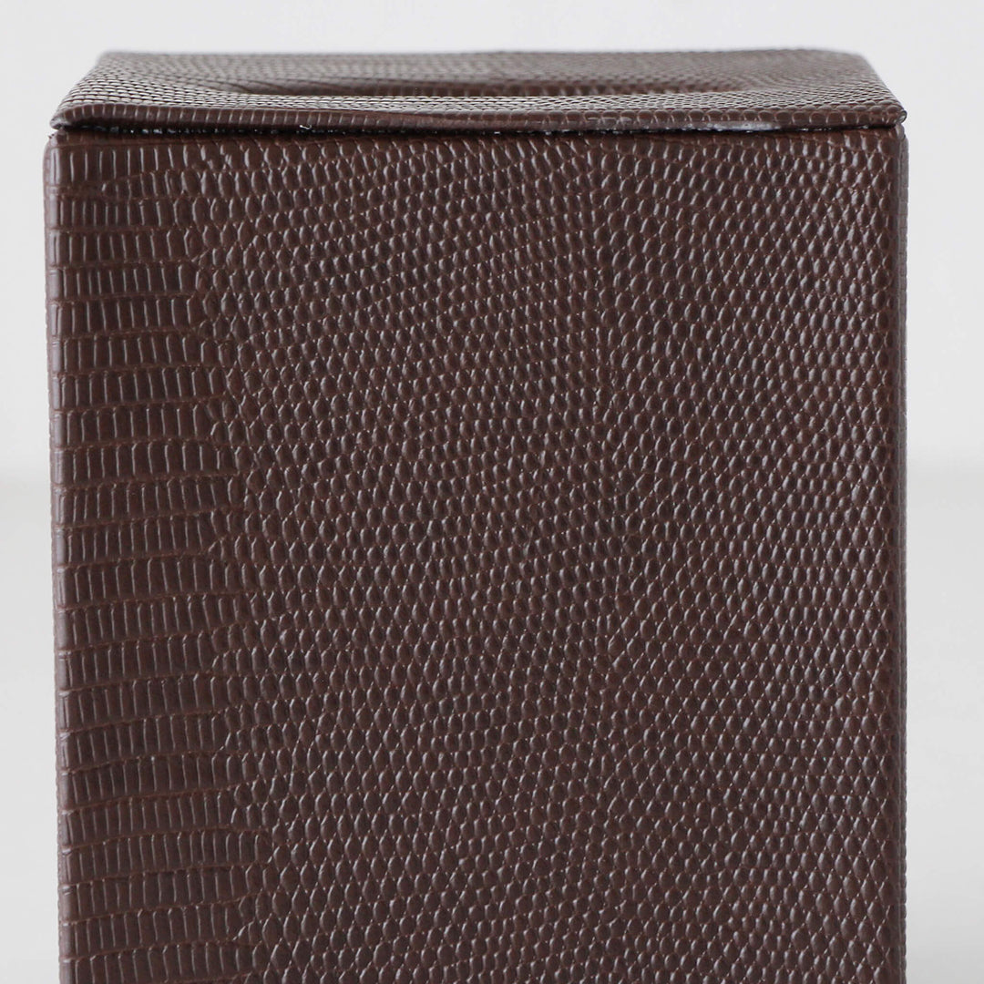 CONRAD SNAKE  |  SQUARE TISSUE BOX COVER BUNDLE X2  |  COGNAC BROWN