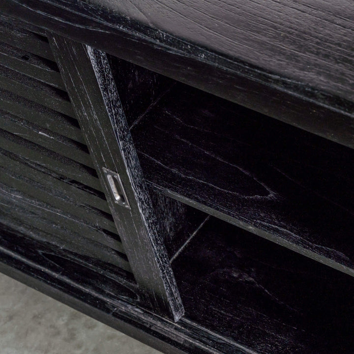 CONRAD 2 DOOR SLATTED CONSOLE  |  BLACK GRAIN