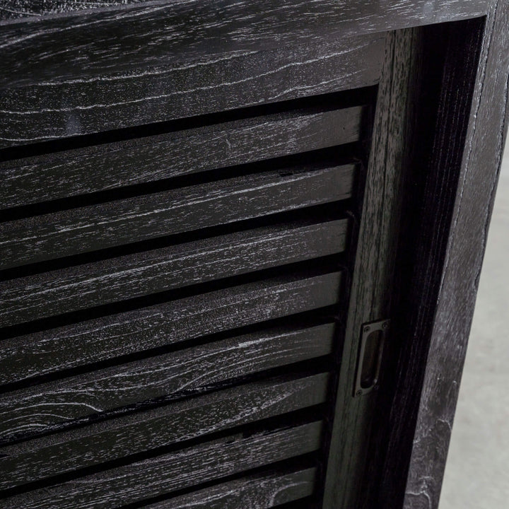 CONRAD 2 + 3 DOOR SLATTED CONSOLE  |  BLACK GRAIN