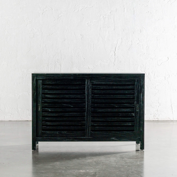 CONRAD 2 DOOR SLATTED CONSOLE  |  BLACK GRAIN