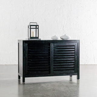 CONRAD 2 DOOR SLATTED CONSOLE  |  BLACK GRAIN