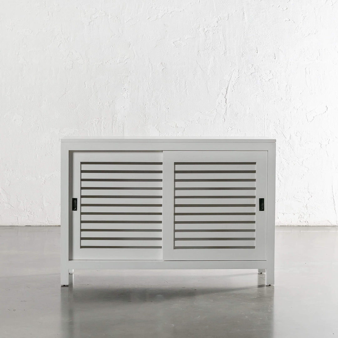 CONRAD 2 DOOR SLATTED CONSOLE  |  WHITE GRAIN