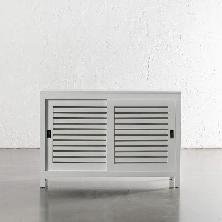 CONRAD 2 DOOR SLATTED CONSOLE  |  WHITE GRAIN