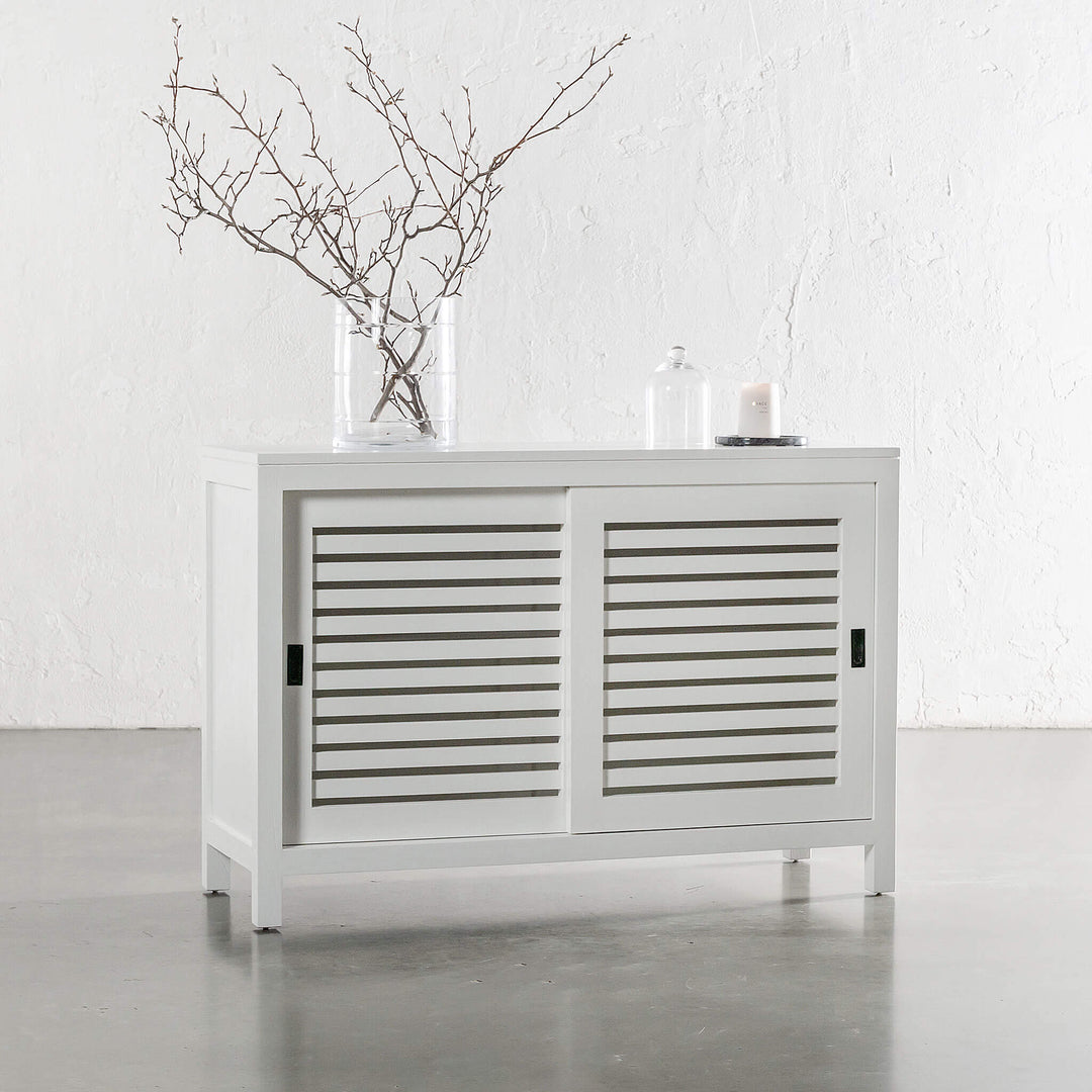 CONRAD 2 DOOR SLATTED CONSOLE  |  WHITE GRAIN