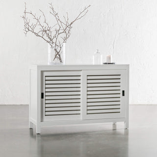 CONRAD 2 DOOR SLATTED CONSOLE  |  WHITE GRAIN