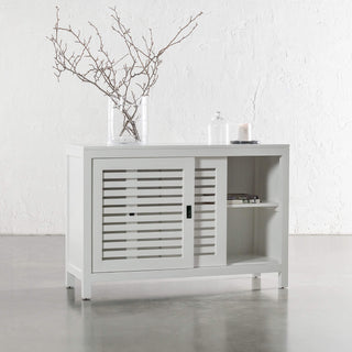 CONRAD 2 DOOR SLATTED CONSOLE  |  WHITE GRAIN