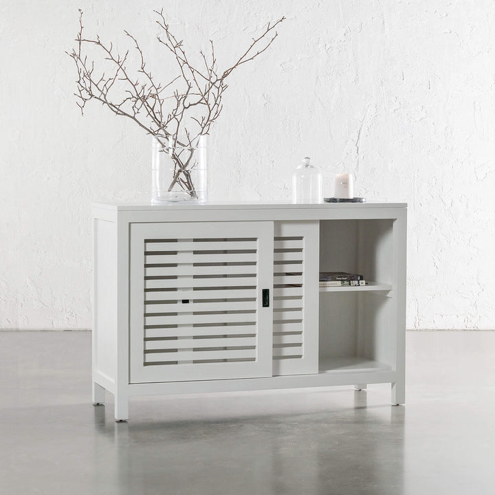 CONRAD 2 DOOR SLATTED CONSOLE  |  WHITE GRAIN