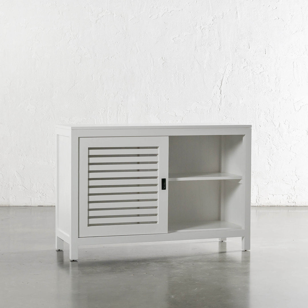 CONRAD 2 DOOR SLATTED CONSOLE  |  WHITE GRAIN